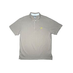 Nike Polo Shirt Men Size XXL Khaki Short Sleeve Yellow Embroidered Logo